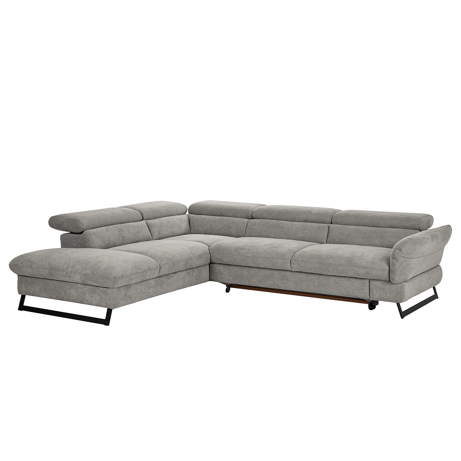 Fredriks Ecksofa Manson - Microfaser - Lichtgrau - Ottomane davorstehend links - Schlaffunktion 1 Fredriks Ecksofa Manson - Microfaser - Lichtgrau - Ottomane davorstehend links - Schlaffunktion