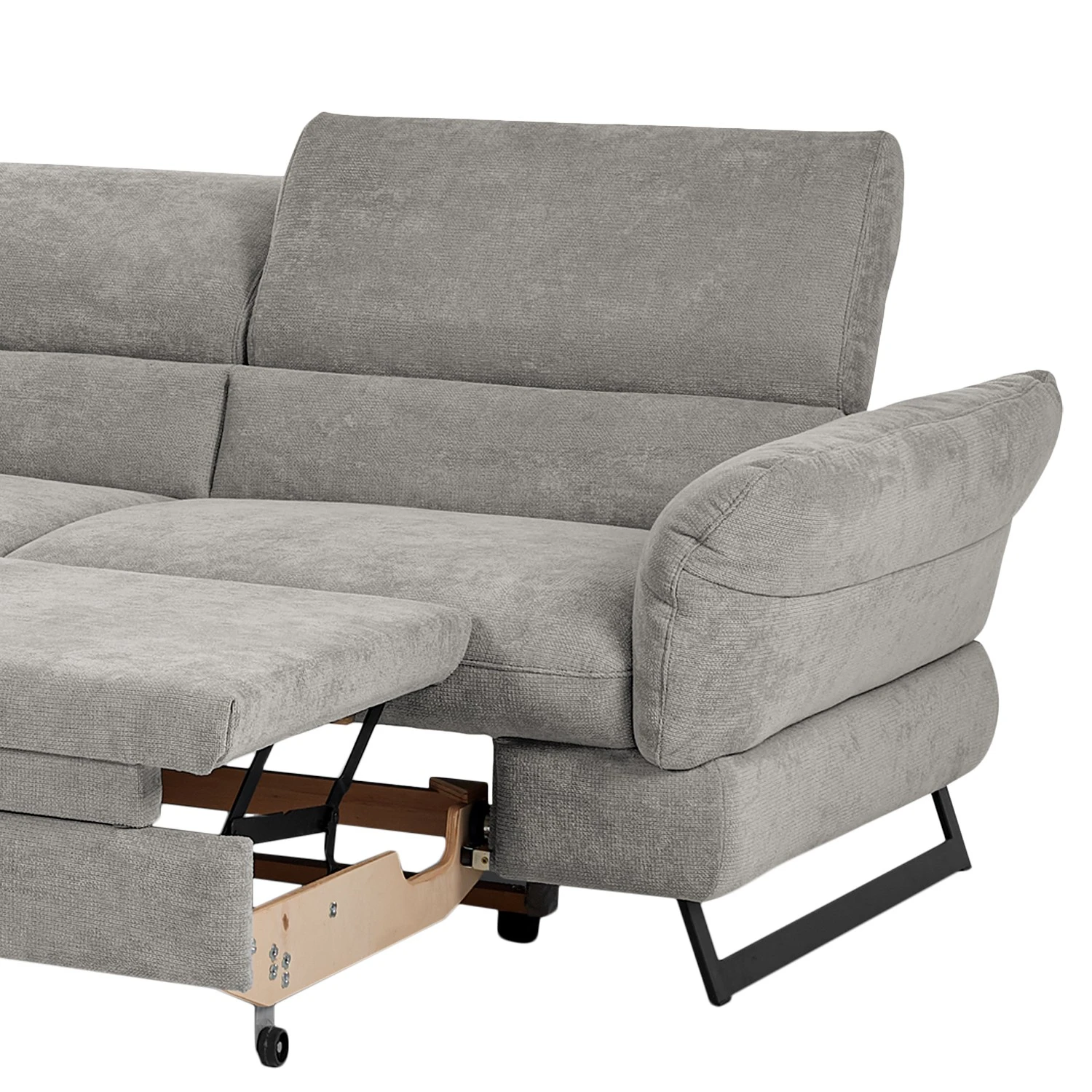 Fredriks Ecksofa Manson - Microfaser - Lichtgrau - Ottomane davorstehend links - Schlaffunktion 6 Fredriks Ecksofa Manson - Microfaser - Lichtgrau - Ottomane davorstehend links - Schlaffunktion – Bild 6