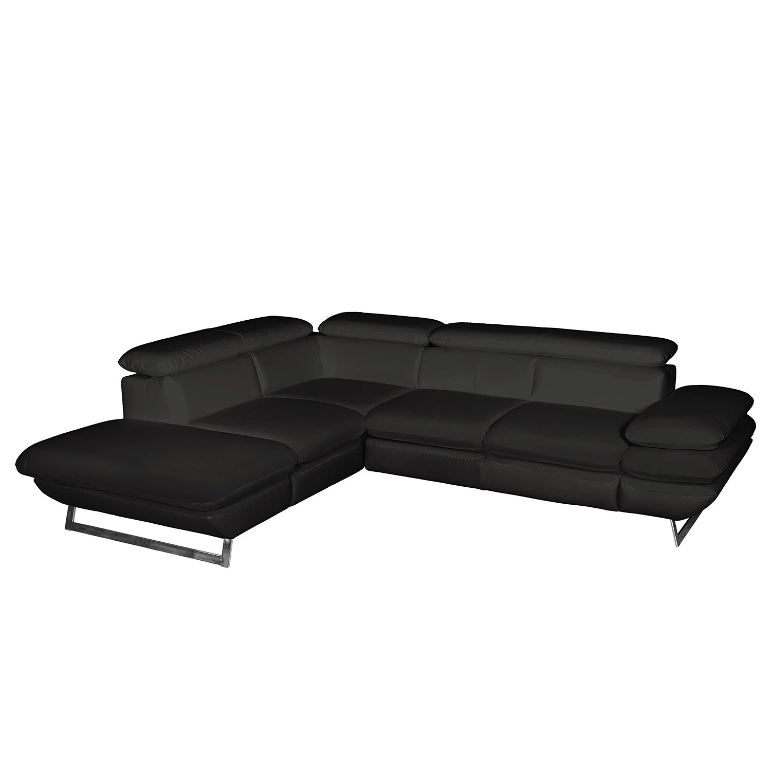 Fredriks Ecksofa Graford II - Kunstleder - Schwarz - Ottomane davorstehend links - Keine Funktion 1 Fredriks Ecksofa Graford II - Kunstleder - Schwarz - Ottomane davorstehend links - Keine Funktion