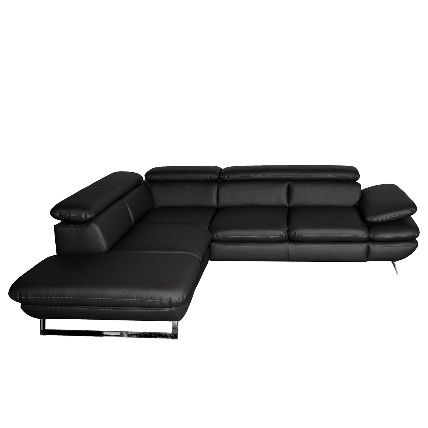 Fredriks Ecksofa Graford II - Kunstleder - Schwarz - Ottomane davorstehend links - Keine Funktion 4 Fredriks Ecksofa Graford II - Kunstleder - Schwarz - Ottomane davorstehend links - Keine Funktion – Bild 4