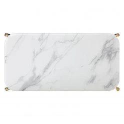 Jack & Alice Couchtisch Conyers - Glas / Metall - Marmor Weiß Dekor / Schwarz 17 Jack & Alice Couchtisch Conyers - Glas / Metall - Marmor Weiß Dekor / Schwarz -Wohnzimmermöbel boutique en ligne 1000205493 201023 06215300011 DETAILS P000000001000205493