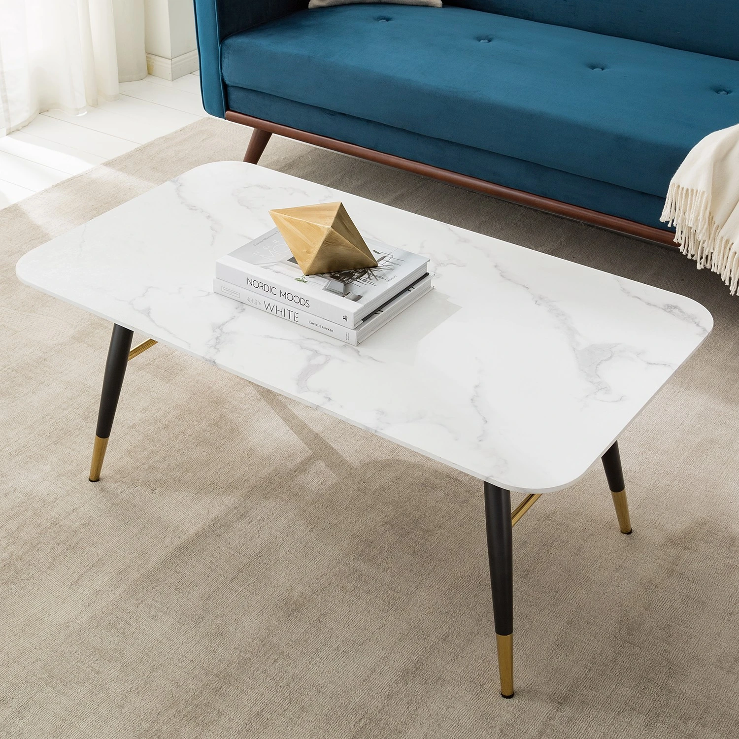 Jack & Alice Couchtisch Joppa - Marmor Weiß Dekor / Schwarz 10 Jack & Alice Couchtisch Joppa - Marmor Weiß Dekor / Schwarz – Bild 10