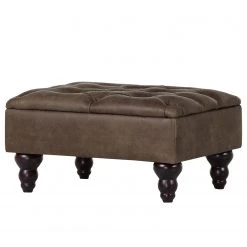 Naturoo Polsterhocker Boyce I - Echtleder - Nougat