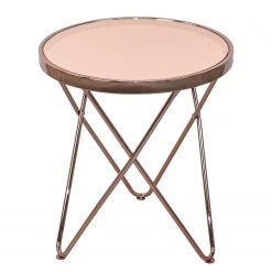 Jack & Alice Beistelltisch Phini - Glas / Metall - Roségold