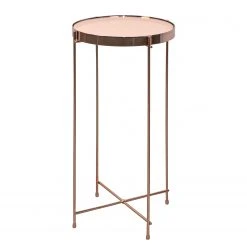 Norrwood Beistelltisch Noxon - Glas / Metall - Roségold