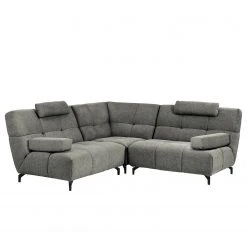 Fredriks Ecksofa Bellmore I - Microfaser - Grau - Mit Kopfstütze