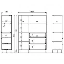 Germania Highboard California - Kaschmir -Wohnzimmermöbel boutique en ligne 1000206700 200305 17323100152 SKETCH DETAILS P000000001000206700 sketch