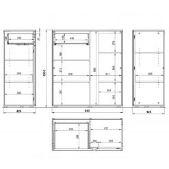 Germania Kommode Mesa II - Glas - Silbergrau / Graphit -Wohnzimmermöbel boutique en ligne 1000206712 200305 17323700254 SKETCH DETAILS P000000001000206712 sketch