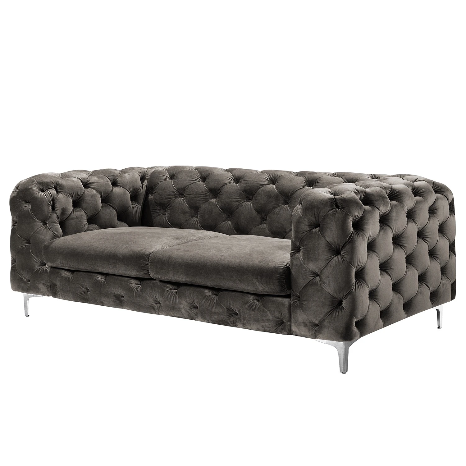 Jack & Alice Sofa Leominster II (3-Sitzer) - Samt Fosca: Dunkelgrau 1 Jack & Alice Sofa Leominster II (3-Sitzer) - Samt Fosca: Dunkelgrau