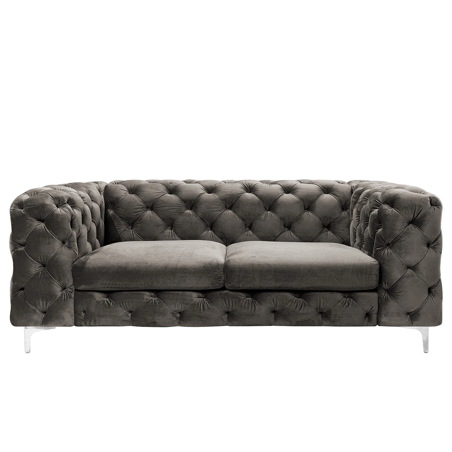 Jack & Alice Sofa Leominster II (3-Sitzer) - Samt Fosca: Dunkelgrau 4 Jack & Alice Sofa Leominster II (3-Sitzer) - Samt Fosca: Dunkelgrau – Bild 4