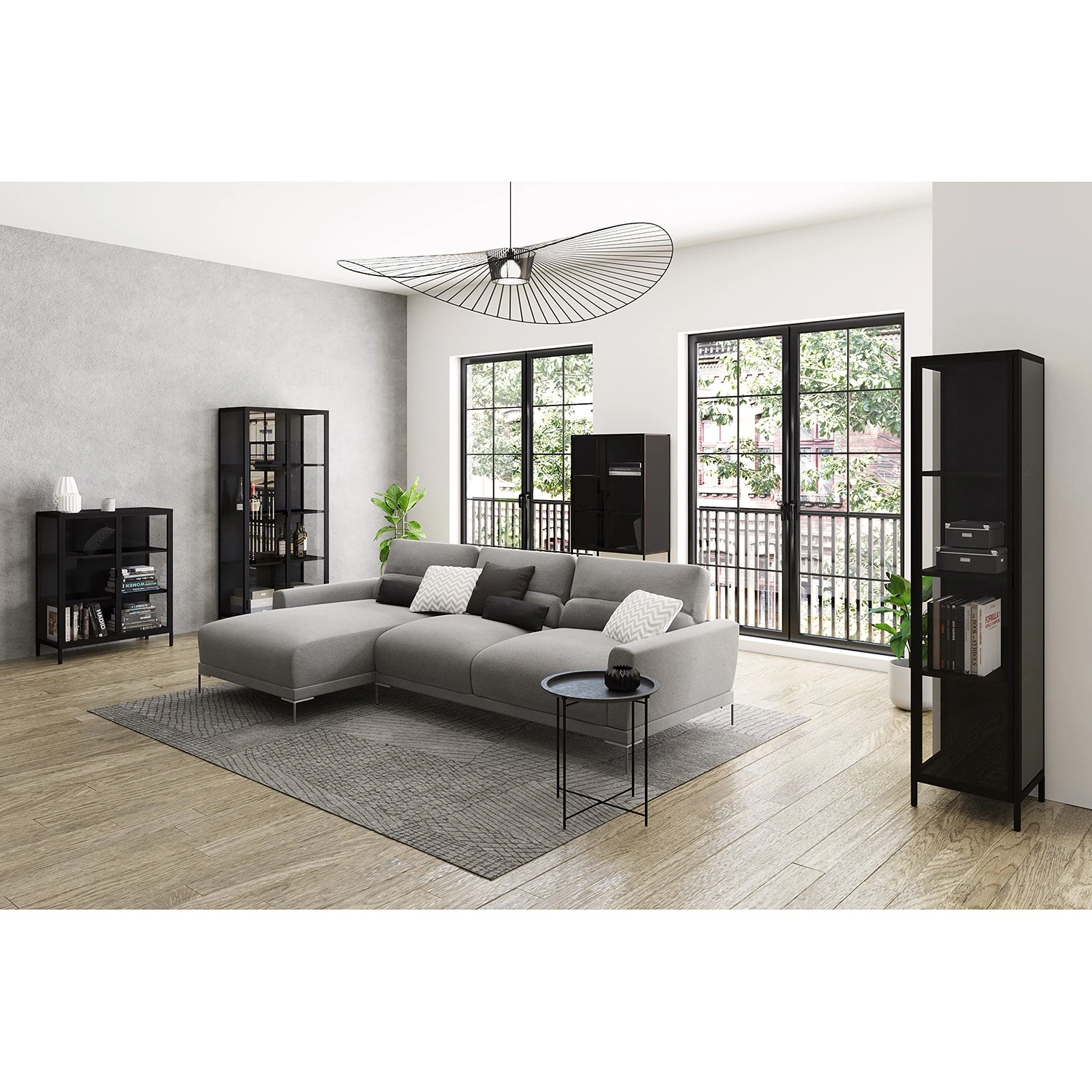 Loftscape Standvitrine Cowee - Glas / Metall - Schwarz 2 Loftscape Standvitrine Cowee - Glas / Metall - Schwarz – Bild 2