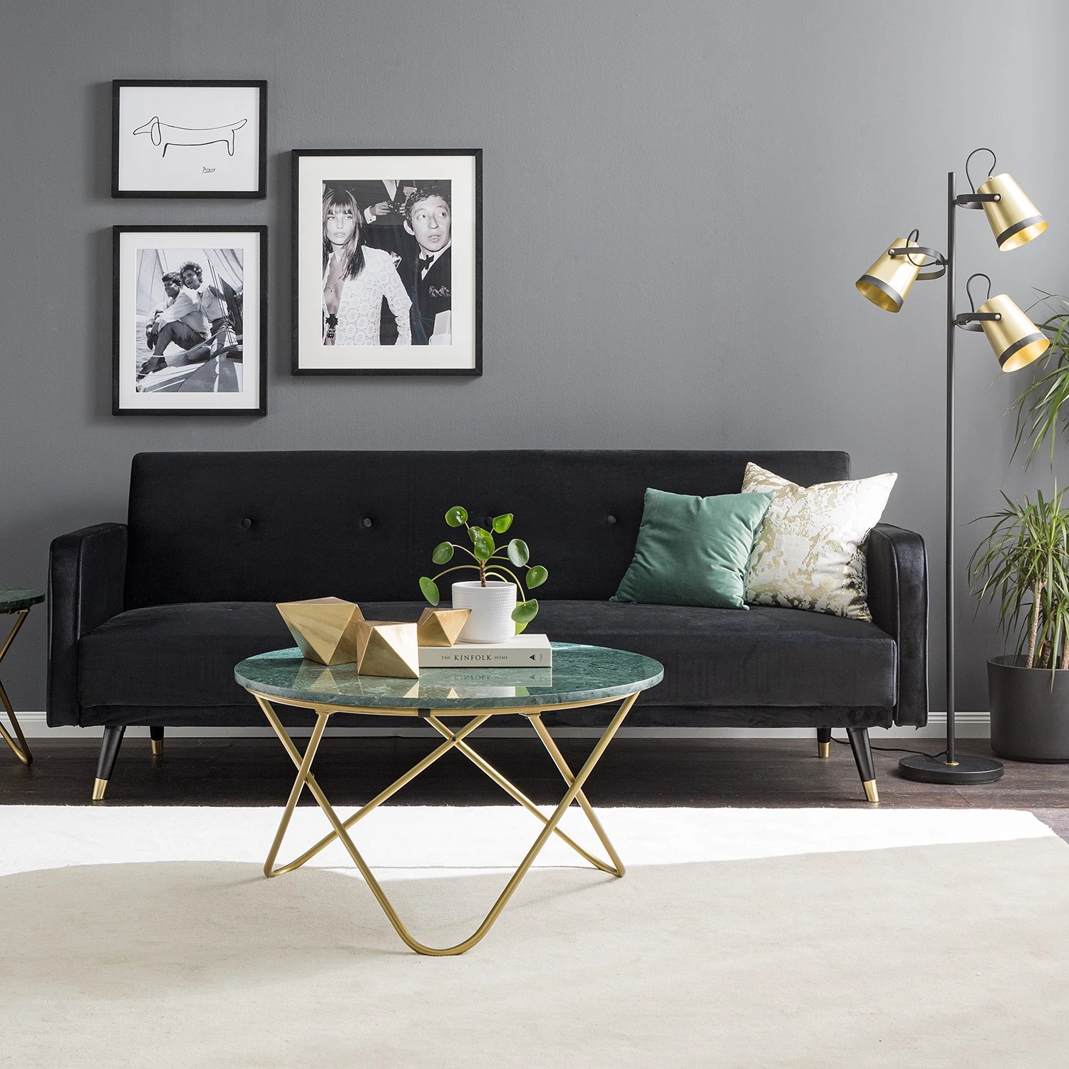 Studio Copenhagen Couchtisch Menou II - Marmor / Metall - Grün / Gold 2 Studio Copenhagen Couchtisch Menou II - Marmor / Metall - Grün / Gold – Bild 2