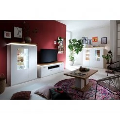 Loftscape Wohnwand Mundai II (3-teilig) - Inkl. Beleuchtung - Weiß / Eiche Wotan Dekor -Wohnzimmermöbel boutique en ligne 1000210798 200430 14332300052 MOOD DETAILS P000000001000210798 mood