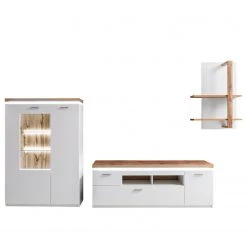 Loftscape Wohnwand Mundai II (3-teilig) - Inkl. Beleuchtung - Weiß / Eiche Wotan Dekor -Wohnzimmermöbel boutique en ligne 1000210798 200430 14332400053 DETAILS P000000001000210798