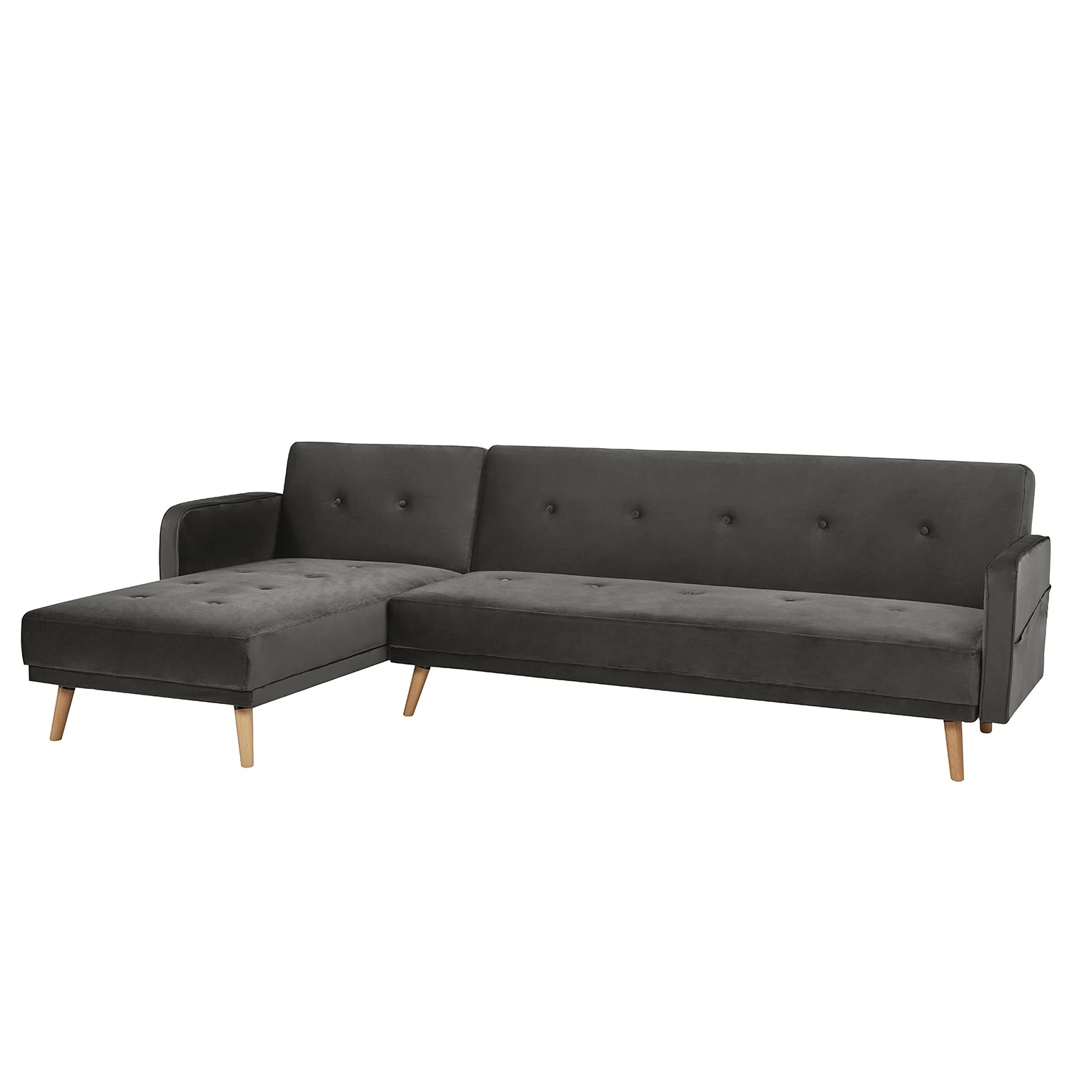 Jack & Alice Ecksofa Daru III - Samt - Grau 1 Jack & Alice Ecksofa Daru III - Samt - Grau