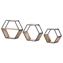 Red Living Wandregal Daggett III - Mango massiv / Metall - Mango / Schwarz