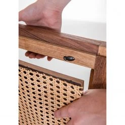 Naturoo TV-Lowboard Nyack - Mango massiv / Wiener Geflecht - Mango / Gold -Wohnzimmermöbel boutique en ligne 1000211452 210217 11363100004 DETAILS P000000001000211452