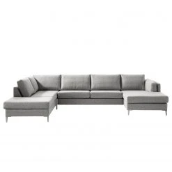 Studio Copenhagen Wohnlandschaft COSO Classic+ - Webstoff Inze: Hellgrau - Longchair davorstehend rechts / Ottomane links - Bettkasten - Chrom glänzend 34 Studio Copenhagen Wohnlandschaft COSO Classic+ - Webstoff Inze: Hellgrau - Longchair davorstehend rechts / Ottomane links - Bettkasten - Chrom glänzend -Wohnzimmermöbel boutique en ligne 1000212027 200811 17103901667 DETAILS P000000001000212027