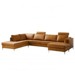 Studio Copenhagen Wohnlandschaft COSO Classic+ - Echtleder Taru: Hellbraun - Longchair davorstehend rechts / Ottomane links - Bettkasten - Chrom glänzend -Wohnzimmermöbel boutique en ligne 1000212033 200811 17221301093 DETAILS P000000001000212033