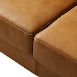 Studio Copenhagen Wohnlandschaft COSO Classic+ - Echtleder Taru: Hellbraun - Longchair davorstehend rechts / Ottomane links - Bettkasten - Chrom glänzend -Wohnzimmermöbel boutique en ligne 1000212033 200811 17221701100 DETAILS P000000001000212033