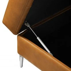 Studio Copenhagen Wohnlandschaft COSO Classic+ - Echtleder Taru: Hellbraun - Longchair davorstehend rechts / Ottomane links - Bettkasten - Chrom glänzend -Wohnzimmermöbel boutique en ligne 1000212033 200811 17221901103 DETAILS P000000001000212033