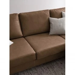 Studio Copenhagen Ecksofa COSO Classic+ mit Ottomane - Echtleder Taru: Nougat - Breite: 245 cm - Ottomane davorstehend rechts - Bettkasten - Eiche Dunkel -Wohnzimmermöbel boutique en ligne 1000212869 201008 13335600234 DETAILS P000000001000212869