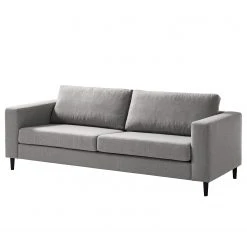 Studio Copenhagen 3-Sitzer Sofa COSO Classic - Webstoff Milan: Hellgrau - Buche