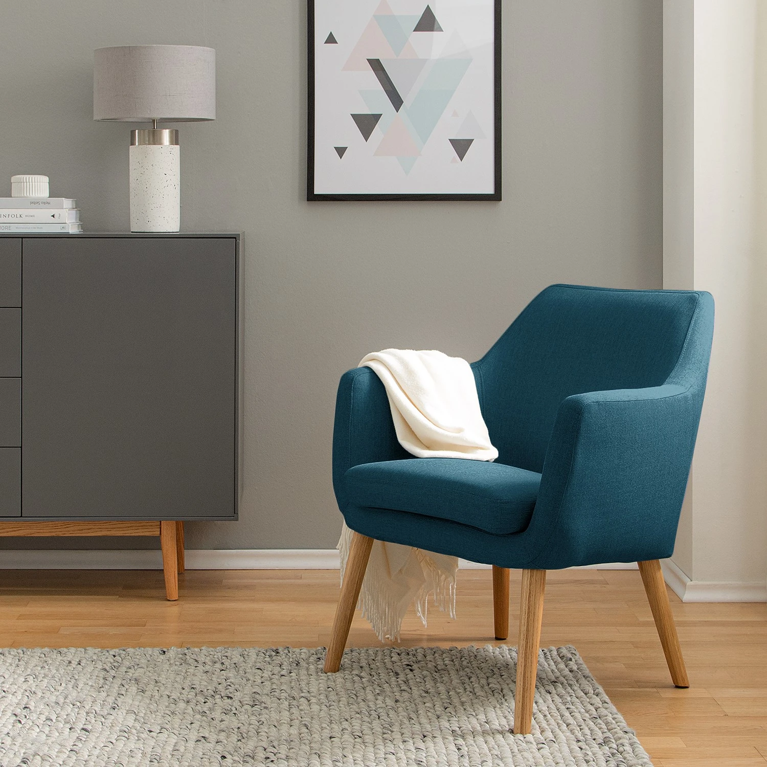 Mørteens Sessel Nicholas - Webstoff - Jeansblau 2 Mørteens Sessel Nicholas - Webstoff - Jeansblau – Bild 2