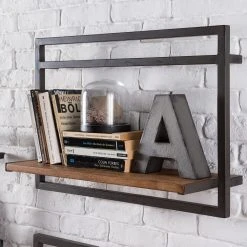Ars manufacti Wandregal-Set Manchester V (7-teilig) - Akazie massiv / Metall - Akazie / Anthrazit -Wohnzimmermöbel boutique en ligne 1000213201 200527 13212200041 DETAILS P000000001000213201