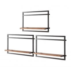 Ars manufacti Wandregal-Set Manchester VI (7-teilig) - Akazie massiv / Metall - Akazie / Anthrazit -Wohnzimmermöbel boutique en ligne 1000213212 200527 13213800050 DETAILS P000000001000213212