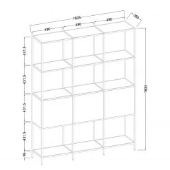 Fredriks Regal Meon III - Eiche Grau Dekor - Breite: 150 cm 31 Fredriks Regal Meon III - Eiche Grau Dekor - Breite: 150 cm -Wohnzimmermöbel boutique en ligne 1000213232 200814 14310600022 SKETCH DETAILS P000000001000213232 sketch
