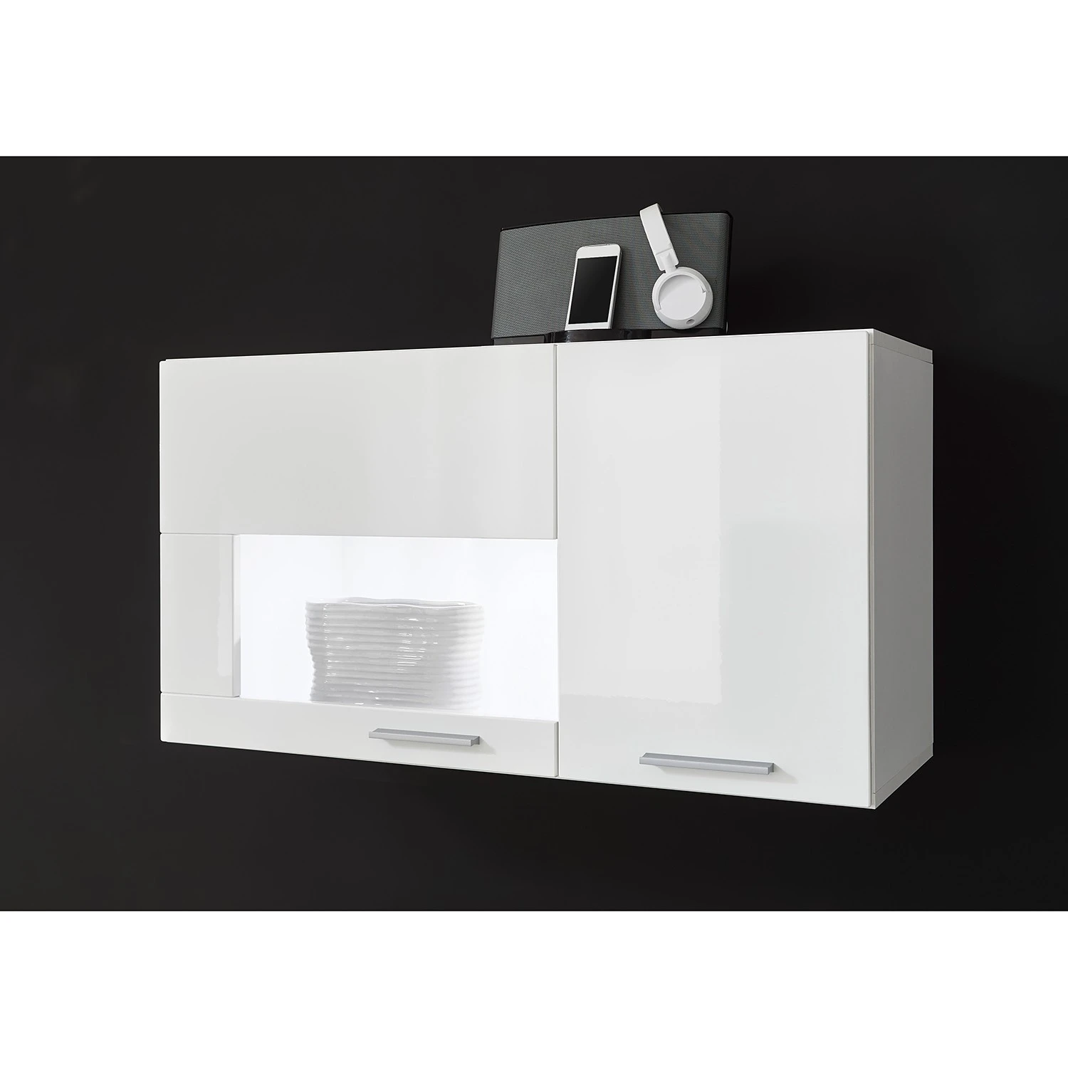 Loftscape Hängevitrine Cely - Hochglanz Weiß / Matt Weiß 2 Loftscape Hängevitrine Cely - Hochglanz Weiß / Matt Weiß – Bild 2