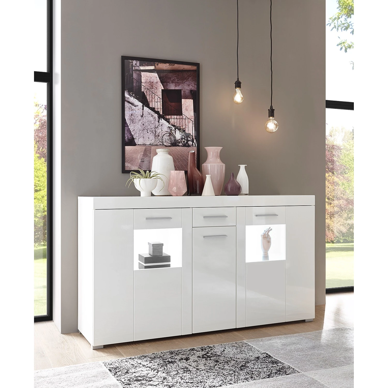 Loftscape Sideboard Cely - Hochglanz Weiß / Matt Weiß 2 Loftscape Sideboard Cely - Hochglanz Weiß / Matt Weiß – Bild 2