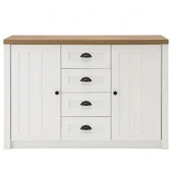 Norrwood Wohnwand Proville IV (4-teilig) - Eiche Weiß Dekor / Eiche Dekor -Wohnzimmermöbel boutique en ligne 1000214306 200527 07011000130 DETAILS P000000001000214306