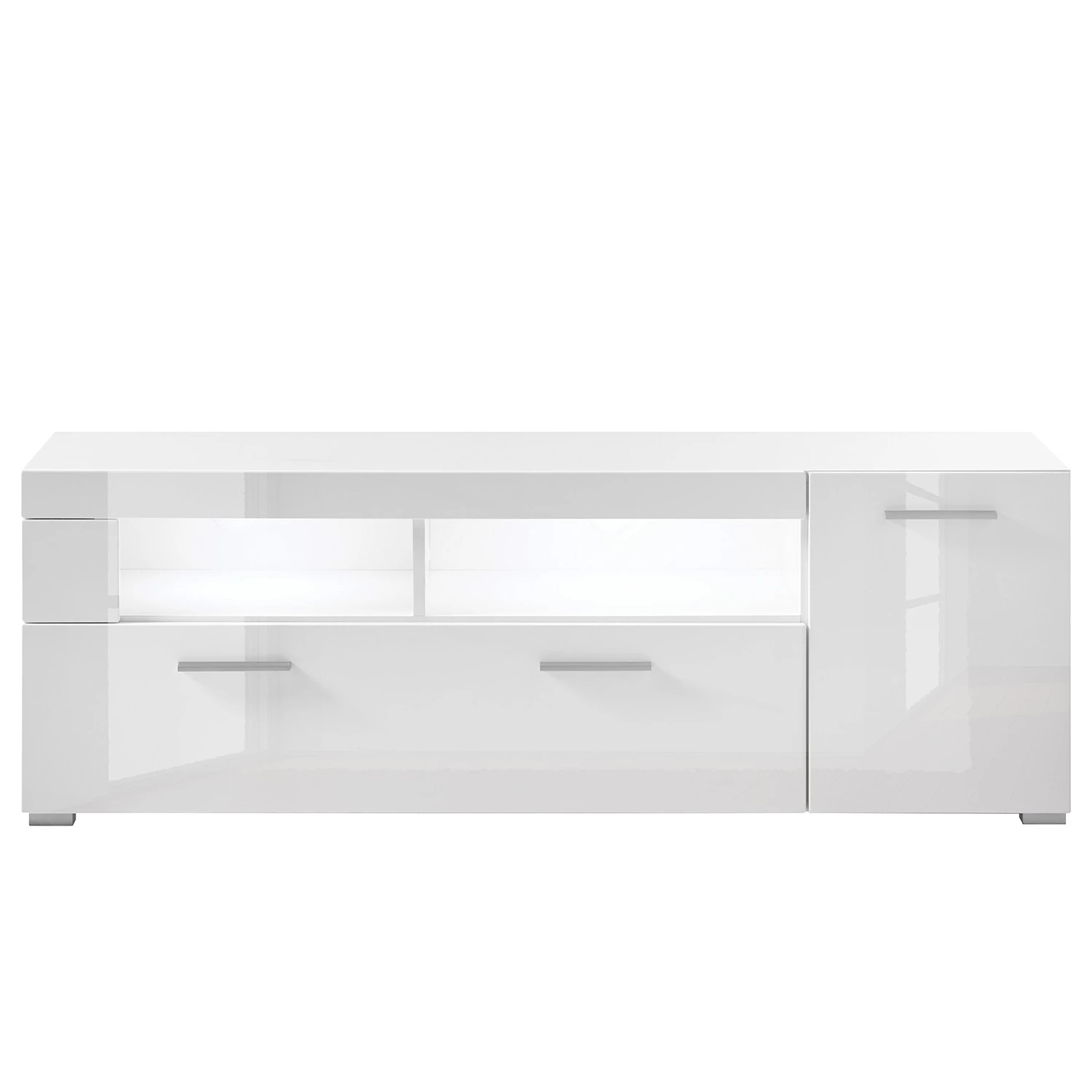 Loftscape Wohnwand Cely II (4-teilig) - Hochglanz Weiß / Matt Weiß 14 Loftscape Wohnwand Cely II (4-teilig) - Hochglanz Weiß / Matt Weiß – Bild 14