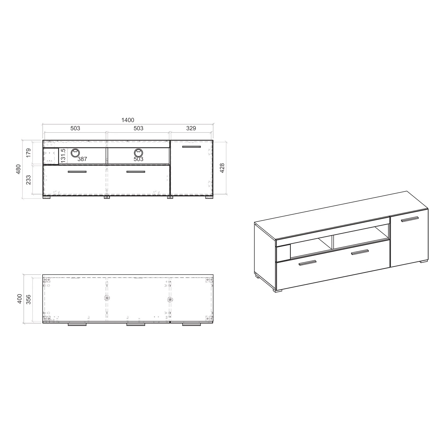 Loftscape Wohnwand Cely II (4-teilig) - Hochglanz Weiß / Matt Weiß 22 Loftscape Wohnwand Cely II (4-teilig) - Hochglanz Weiß / Matt Weiß – Bild 22