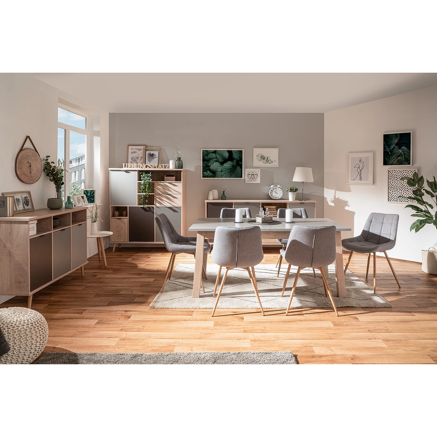 Mørteens Sideboard Elysian - Grau / Eiche Dekor 2 Mørteens Sideboard Elysian - Grau / Eiche Dekor – Bild 2