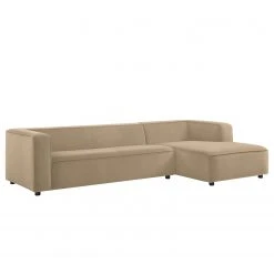 Fredriks Ecksofa Berlou II - Microfaser - Beige - Longchair davorstehend rechts