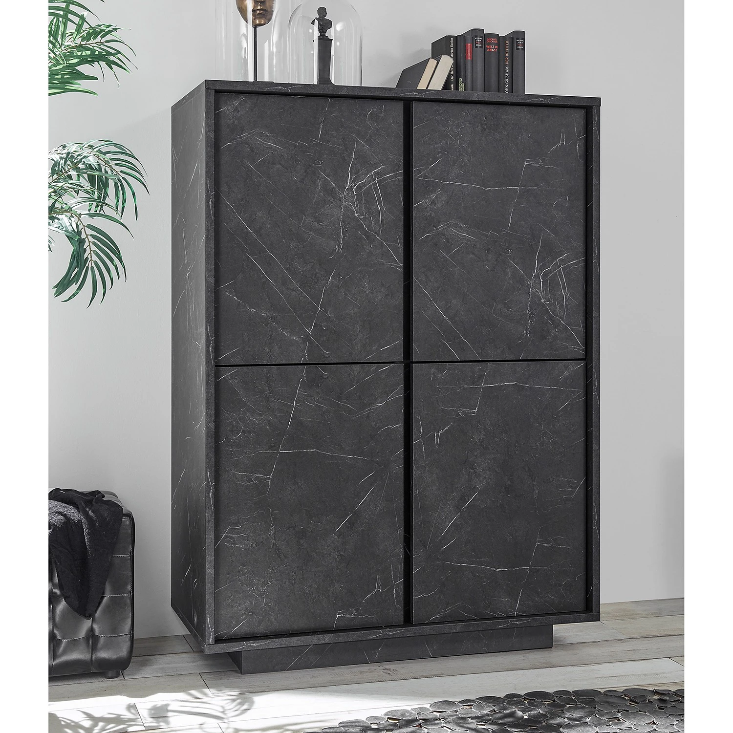 LC Spa Highboard Carrara - Marmor Anthrazit Dekor 2 LC Spa Highboard Carrara - Marmor Anthrazit Dekor – Bild 2