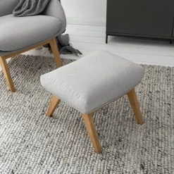 Studio Copenhagen Polsterhocker Marols - Webstoff Saia: Hellgrau - Eiche Hell -Wohnzimmermöbel boutique en ligne 1000217124 210121 15063900014 MOOD DETAILS P000000001000217124 mood