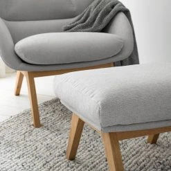 Studio Copenhagen Polsterhocker Marols - Webstoff Saia: Hellgrau - Eiche Hell -Wohnzimmermöbel boutique en ligne 1000217124 210121 15063900015 DETAILS P000000001000217124