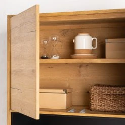 Studio Copenhagen Highboard Flox - Echtholzfurnier / Metall - Eiche / Schwarz -Wohnzimmermöbel boutique en ligne 1000218128 211020 14273900050 DETAILS P000000001000218128