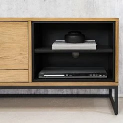 Studio Copenhagen TV-Lowboard Flox II - Echtholzfurnier / Metall - Eiche / Schwarz -Wohnzimmermöbel boutique en ligne 1000218134 211026 111417000038 DETAILS P000000001000218134