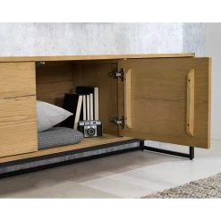 Studio Copenhagen TV-Lowboard Flox II - Echtholzfurnier / Metall - Eiche / Schwarz -Wohnzimmermöbel boutique en ligne 1000218134 211026 111417000042 DETAILS P000000001000218134