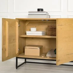 Studio Copenhagen Sideboard Flox II - Echtholzfurnier / Metall - Eiche / Schwarz -Wohnzimmermöbel boutique en ligne 1000218135 211020 14143800060 DETAILS P000000001000218135