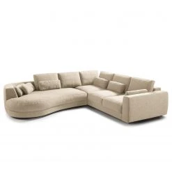 Studio Copenhagen Ecksofa Willows I - Webstoff Amila: Beige - Ottomane davorstehend links