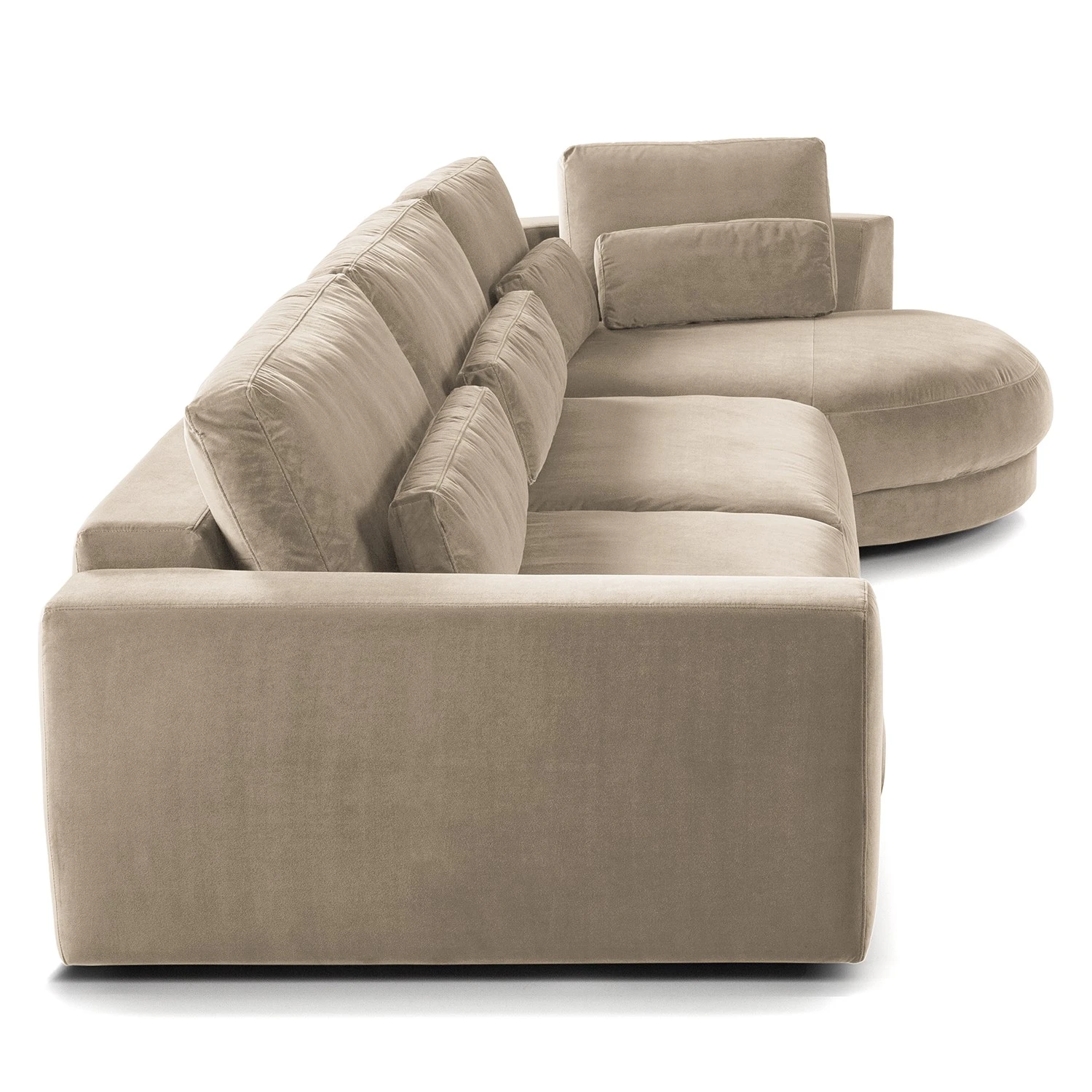 Studio Copenhagen Ecksofa Willows II - Samt Shyla: Beige - Ottomane davorstehend rechts 5 Studio Copenhagen Ecksofa Willows II - Samt Shyla: Beige - Ottomane davorstehend rechts – Bild 5