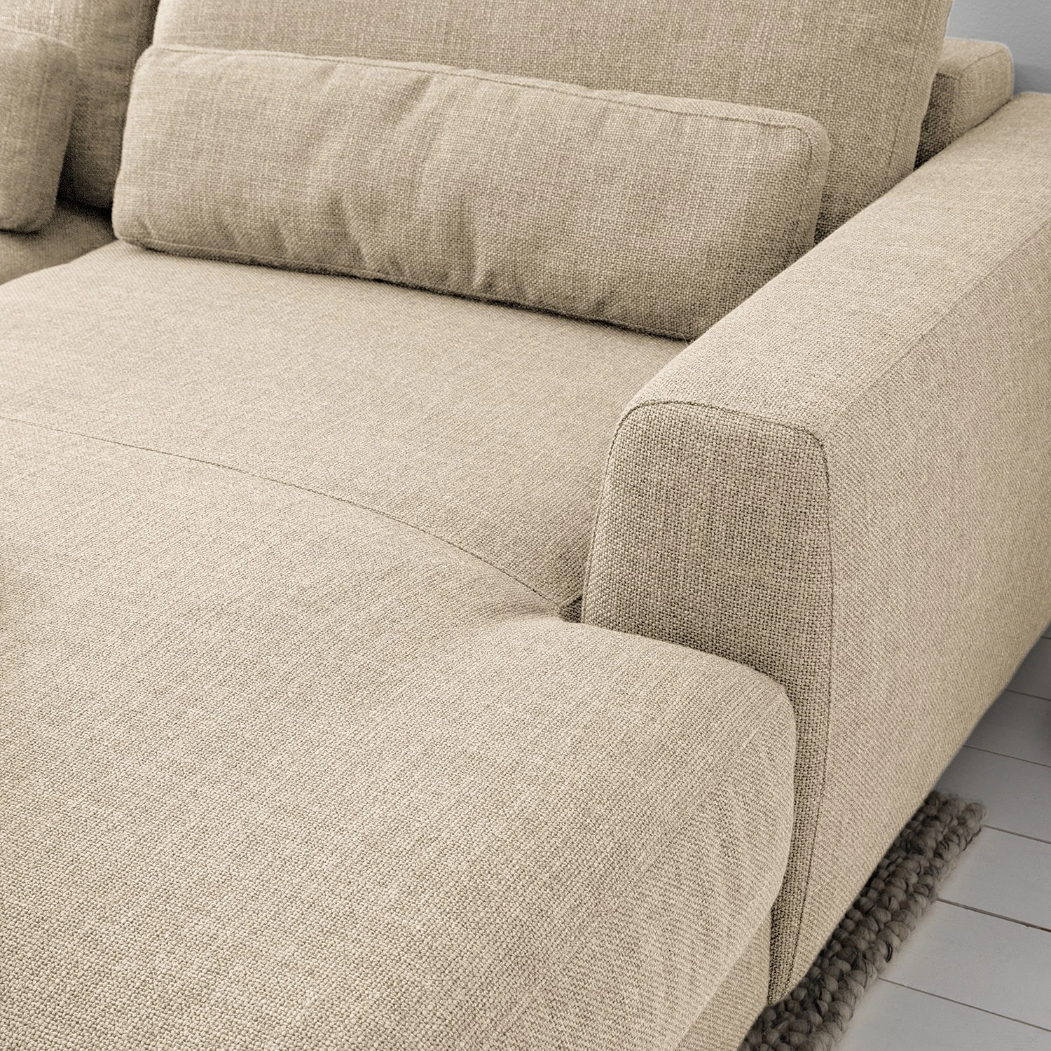 Studio Copenhagen Ecksofa Willows III - Webstoff Amila: Beige - Longchair davorstehend rechts 13 Studio Copenhagen Ecksofa Willows III - Webstoff Amila: Beige - Longchair davorstehend rechts – Bild 13