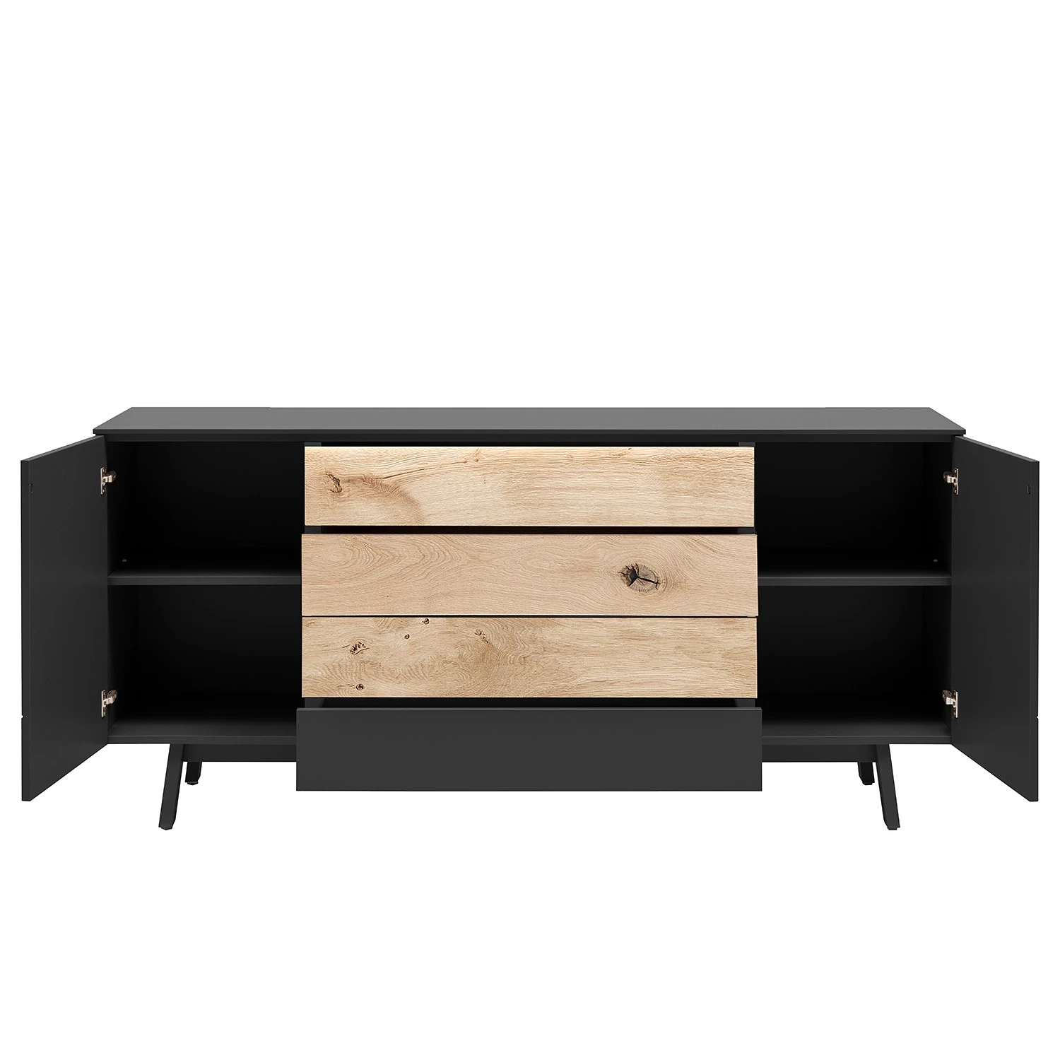 GWINNER Sideboard Misano - Anthrazit / Wildeiche - Ohne Beleuchtung 2 GWINNER Sideboard Misano - Anthrazit / Wildeiche - Ohne Beleuchtung – Bild 2