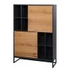 Red Living Highboard Barview - Echtholzfurnier - Eiche / Anthrazit